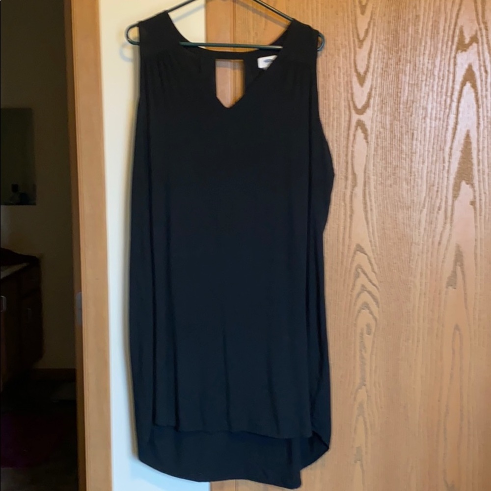Black Tank Dress w/ High/Lo Hem & Keyhole Back